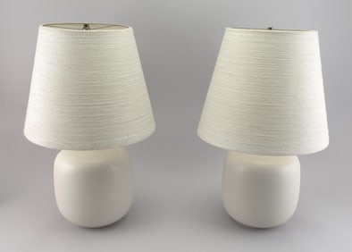 PAIR OF LOTTE AND GUNNAR BOSTLUND TABLE LAMPS WITH ORIGINAL SHADES Denmark, Mid-20th Century Base