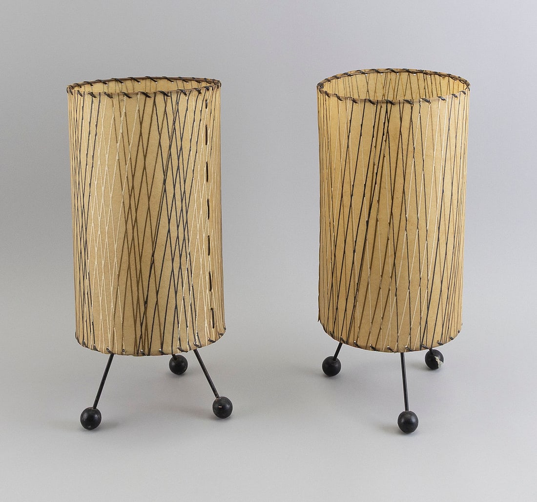 PAIR OF TRIPOD TABLE LAMPS 20th Century Heights 16". (1 of 2)