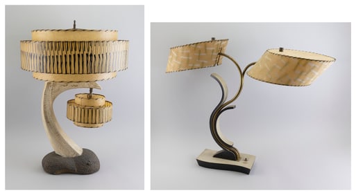 TWO CONTEMPORARY DESIGN TABLE LAMPS 20th Century Heights 23" and 27".