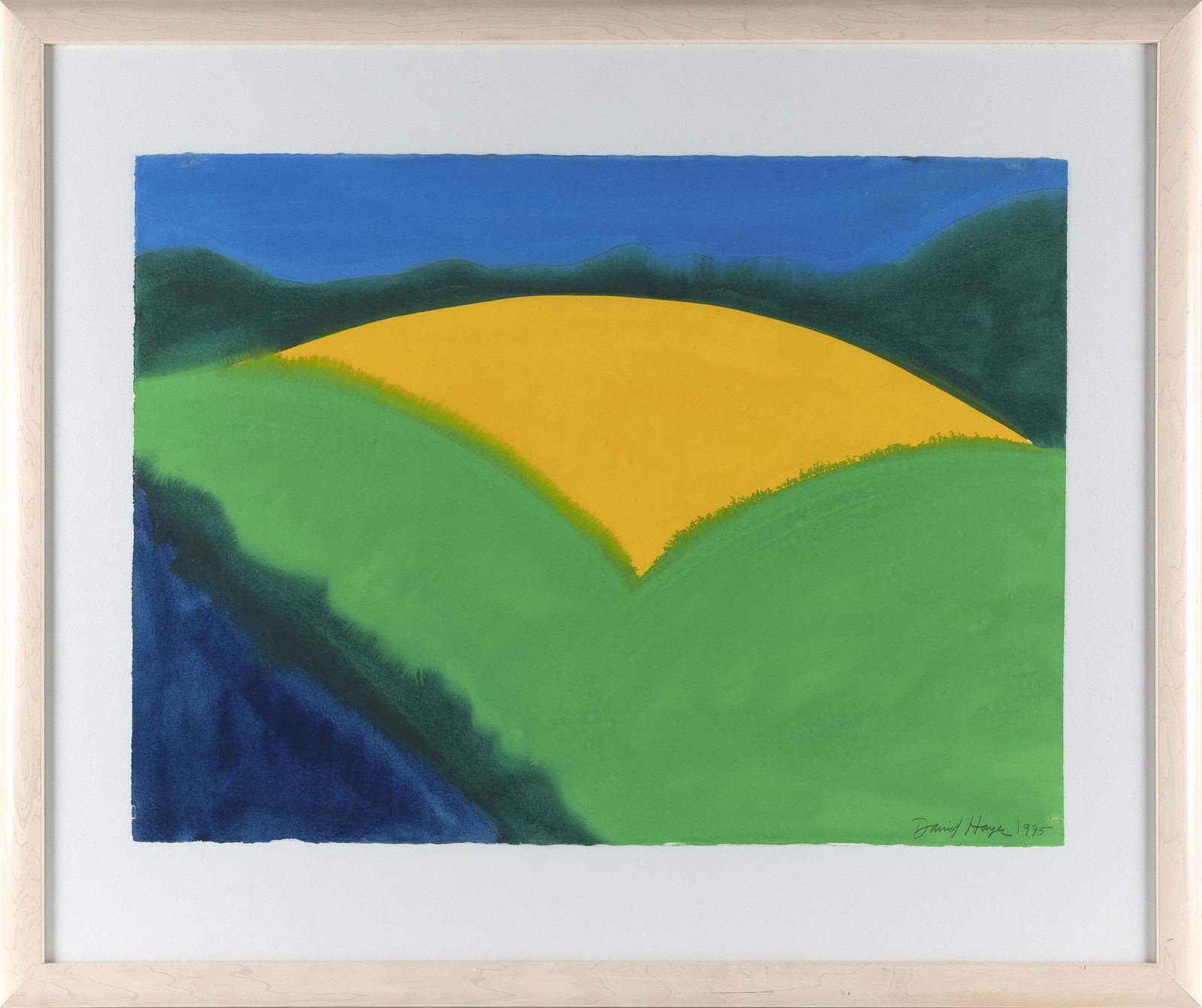 DAVID HAYES (Connecticut/Indiana/France, 1931-2013), Abstract evoking a hilly landscape., Gouache on (1 of 2)