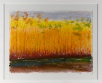 WOLF KAHN (New York/Vermont/Germany, 1927-2020), Orange, yellow and purple sky., Pastel on paper,