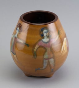 POLIA PILLIN (New Mexico/California/Poland, 1909-1992), Glazed ceramic vase depicting multicolored