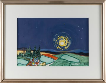 ARMAND FREDERICK VALLEE (Canada, 1921-2009), "Camping Out Under Kananaskis Stars"., Watercolor on