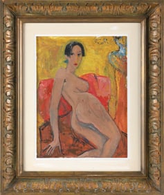 BRUNO PAOLI (Italy, 1915-2005), "Nudino"., Oil on canvas, 16" x 12". Framed 25" x 20".