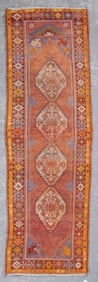 TURKISH RUNNER: 2'10" X 9'5" First Half of the 20th Century