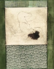 KARL ALBERT KASTEN (California, 1916-2010), "Reclining Nude"., Lithograph on paper, 16" x 13" sight.