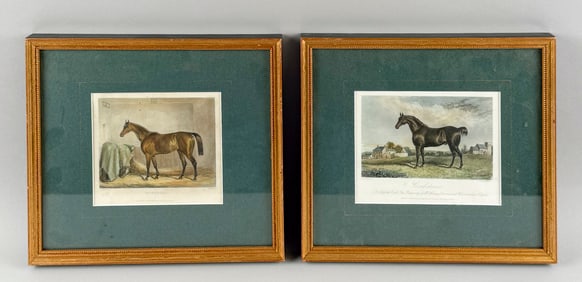 PAIR OF HORSE ENGRAVINGS England, 19th Century Approx. 4.75" x 5.75" sight. Framed 9.5" x 11".
