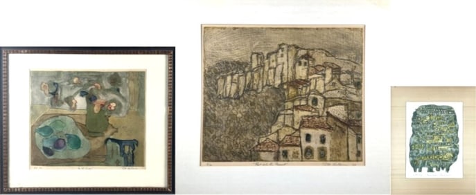 RUTH KERKOVIUS (Germany/New York, 1921-2007), Three abstracts:, Color etchings, sheets from 15" x
