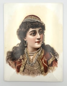 LIMOGES TRESSEMANES & VOGT TILE Early 20th Century 11.5" x 8.5".