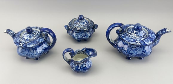 NINE CERAMIC ITEMS 19th Century Heights to 10.5".