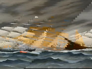 ROBERT JORDAN (America, Late 20th Century), The Frederick Billings., Oil on canvas, 22" x 30".