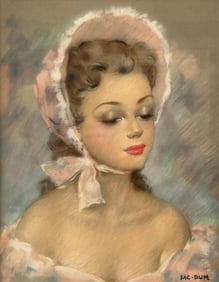 JAC DUM (1915-2001,), Portrait of a young lady., Pastel, 16" x 12" sight. Framed 23" x 19".