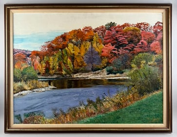 COLIN MACLAREN (America, Contemporary), "The Beaverkill River at Roscoe, New York"., Oil on canvas