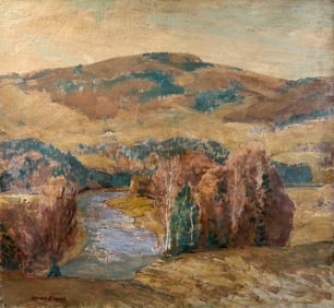 HORACE BROWN (Vermont/Illinois, 1876-1949), Mountain landscape, likely Vermont., Oil on canvas, 36"
