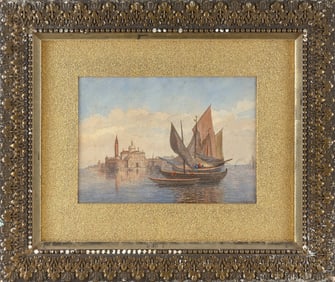 CHARLES BETTON RUSS (New Hampshire/Massachusetts, 1824-1896), Venice., Watercolor, 9.25" x 13.25"