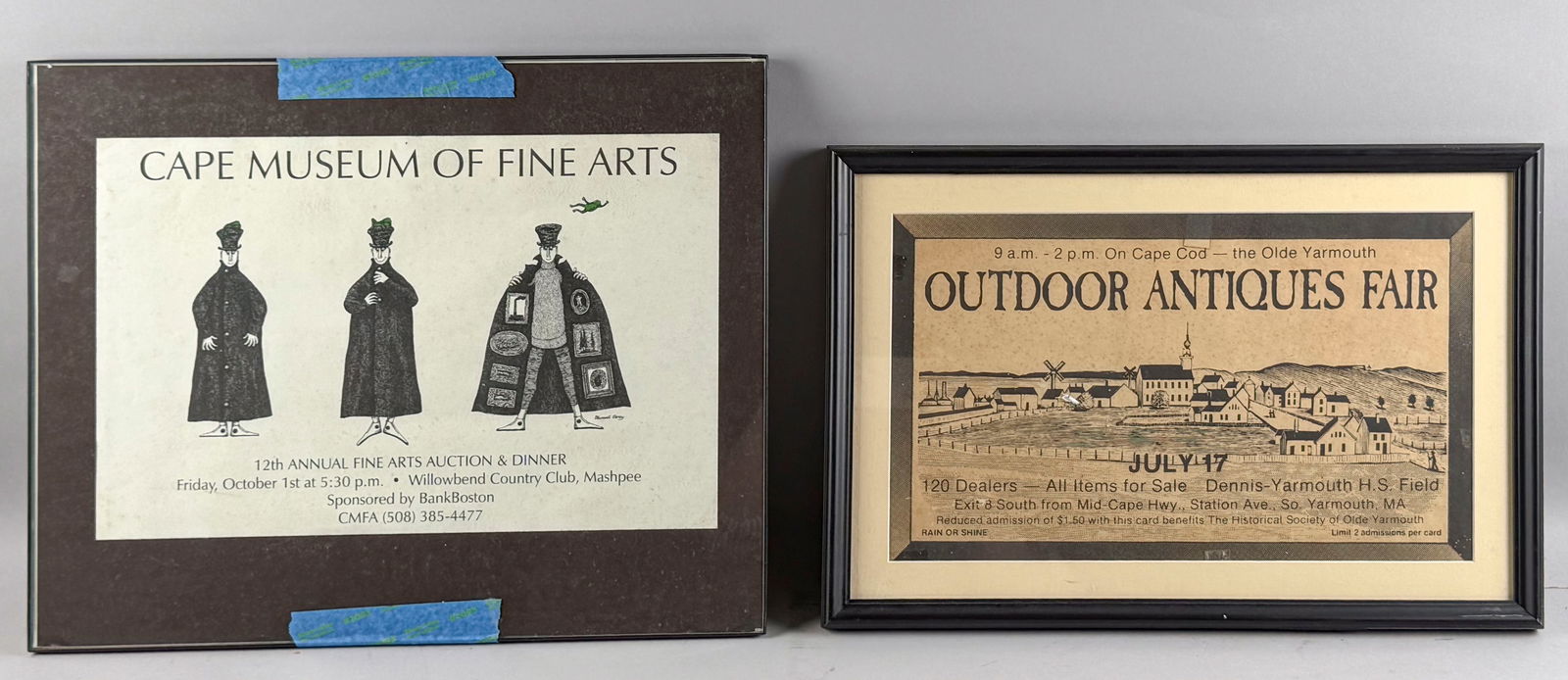 TWO CAPE COD ADVERTISING PRINTS 20th Century Framed 16" x 20" and 13" x 20". (1 of 2)