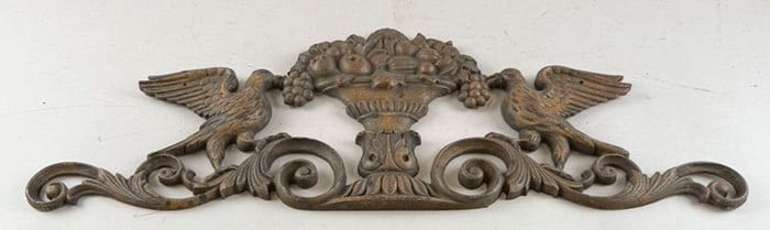 CAST IRON WALL PLAQUE 20th Century Height 12". Length 29.5".