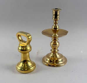 TWO BRASS ITEMS Heights 5.75" and 8.75".