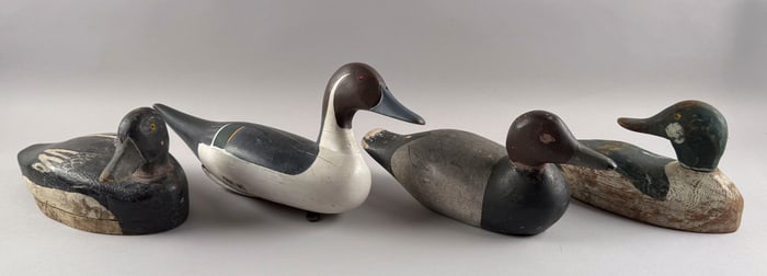FOUR DECOYS 20th Century Lengths from 14" to 18".
