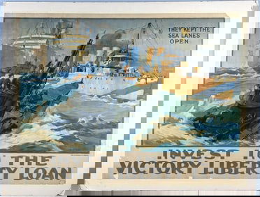 WWI POSTER "THEY KEPT THE SEA LANES OPEN" BY LEON ALARIC SHAFER (NEW YORK/ILLINOIS, 1866-1940) Circa