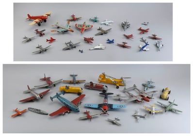 THIRTY-FIVE TOY PLANES 20th Century Lengths from 2" to 10".
