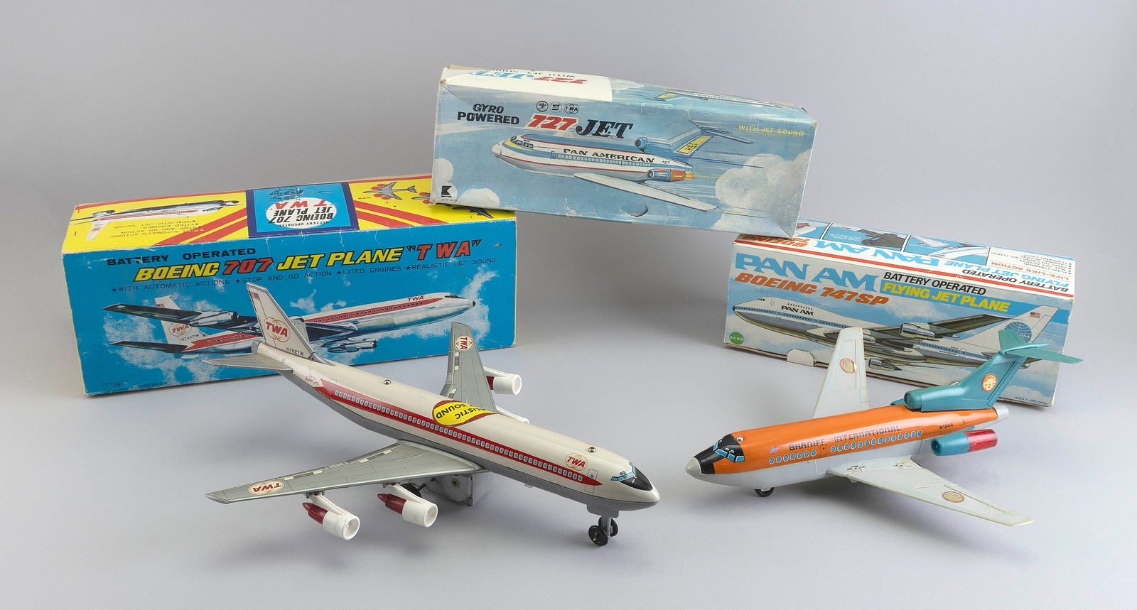Japan Tin Friction Twa Boeing 707 Jet Plane W/box