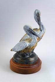 GEOFFREY C. SMITH (Florida, 1961-), "The Fishing Report", 1997., Bronze, height 14".