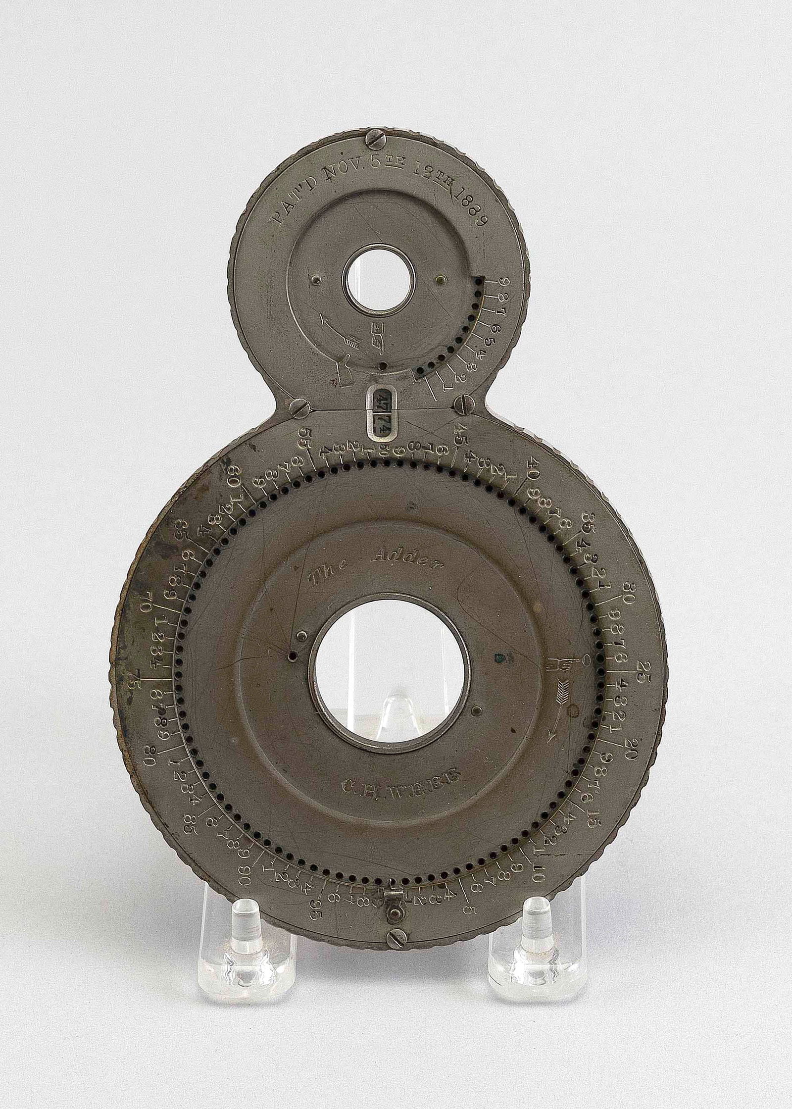 C.H. WEBB "ADDER" CALCULATOR New York, 19th Century Length 6.25". (1 of 2)