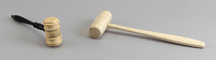 TWO WHALEBONE ITEMS Late 19th/Early 20th Century Lengths 9" and 12".