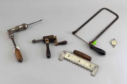 TWO DRILLS AND TWO GAUGES 19th/20th Century Lengths from 6" to 13".
