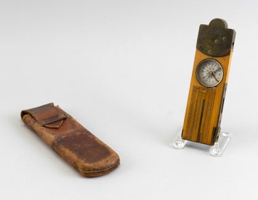 CASED COMBINATION RULE, PROBABLY ENGLISH Early 20th Century Length 7".