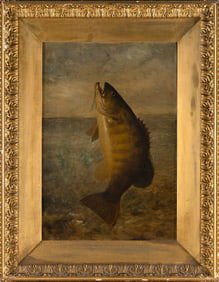 RICHARD LA BARRE GOODWIN (New York/California/New Jersey, 1840-1910), Leaping smallmouth bass on the