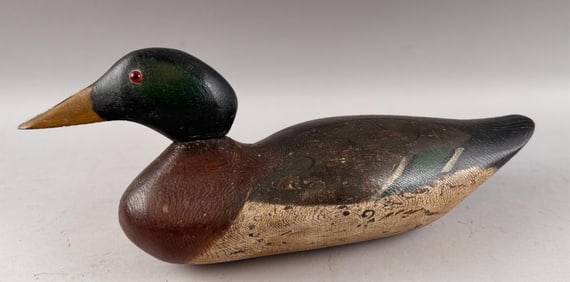 PETERSON DECOY COMPANY MALLARD DECOY Detroit, Late 19th Century Length 16.5".