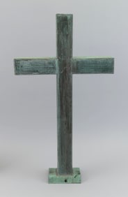 COPPER ROOF CROSS Early 20th Century Height 25.5".
