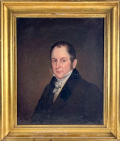 PORTRAIT OF A GENTLEMAN 19th Century Oil on canvas, 27" x 22". Framed 33" x 28".