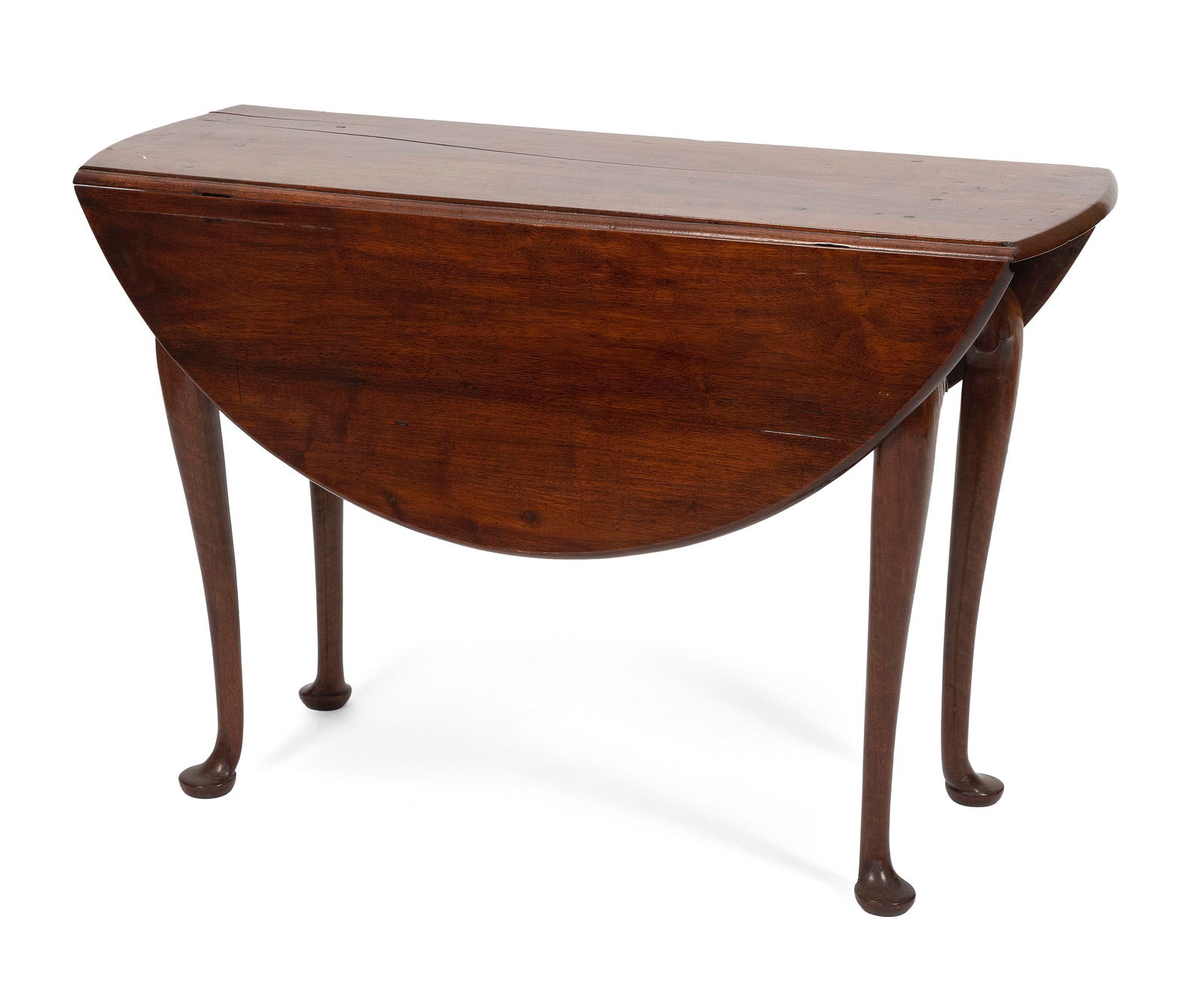 QUEEN ANNE WALNUT DROP-LEAF TABLE New England, Circa 1750 Height 27.25". Length 15" plus two 13.5" (1 of 1)
