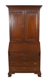 CHIPPENDALE MAHOGANY TWO-PART SECRETARY Late 18th Century Height 84". Width 39". Depth 21".