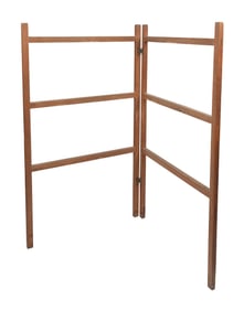 PINE QUILT RACK 19th Century Height 62.75". Width of each panel 36". Depth 1".