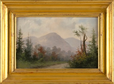 GEORGE MCCONNELL (Maine/Ohio, 1852-1929), Mountain scene, likely Mount Mansfield, Vermont., Oil on
