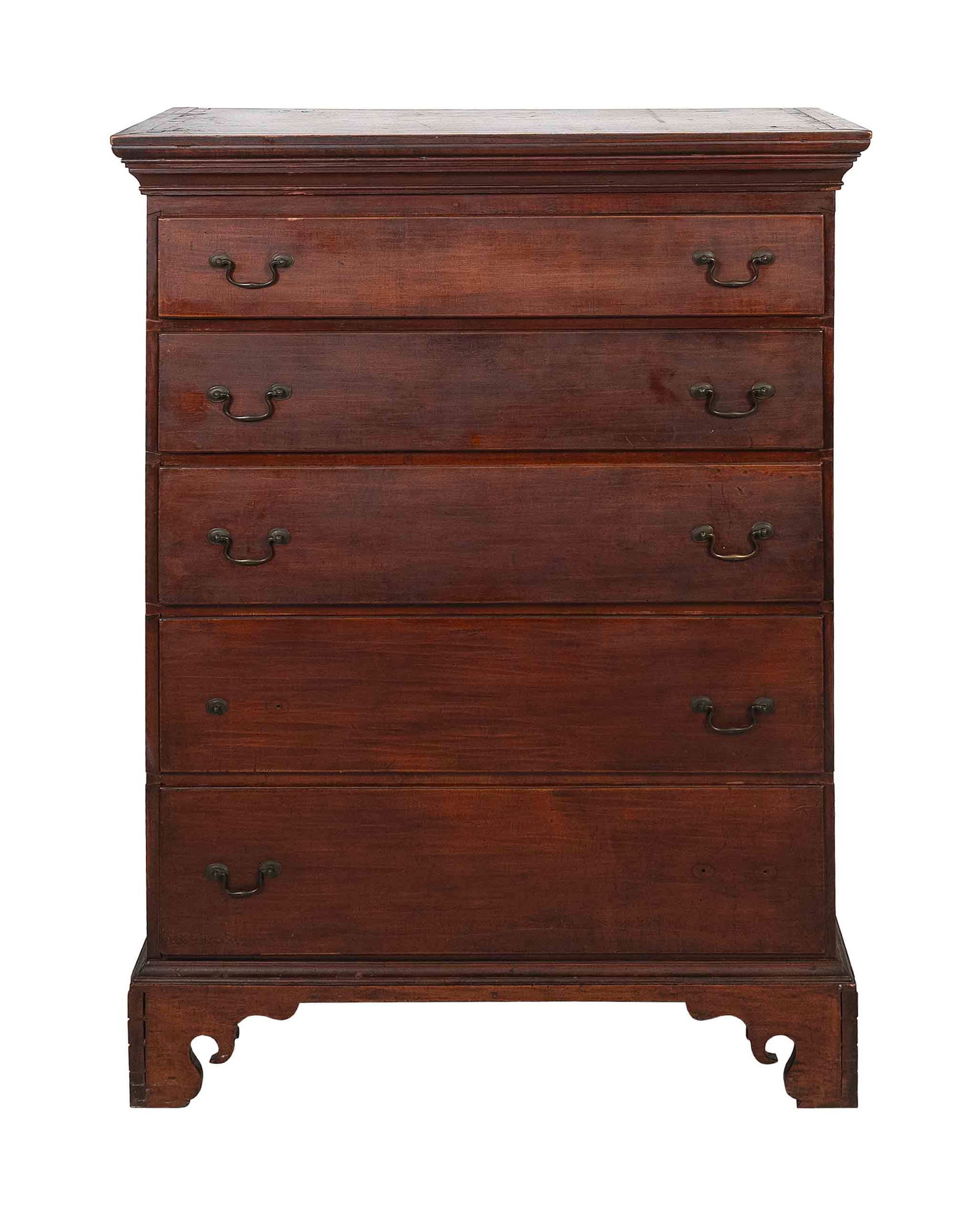CHIPPENDALE CHERRY TALL CHEST Late 18th Century Height 50". Width 39". Depth 18". (1 of 1)