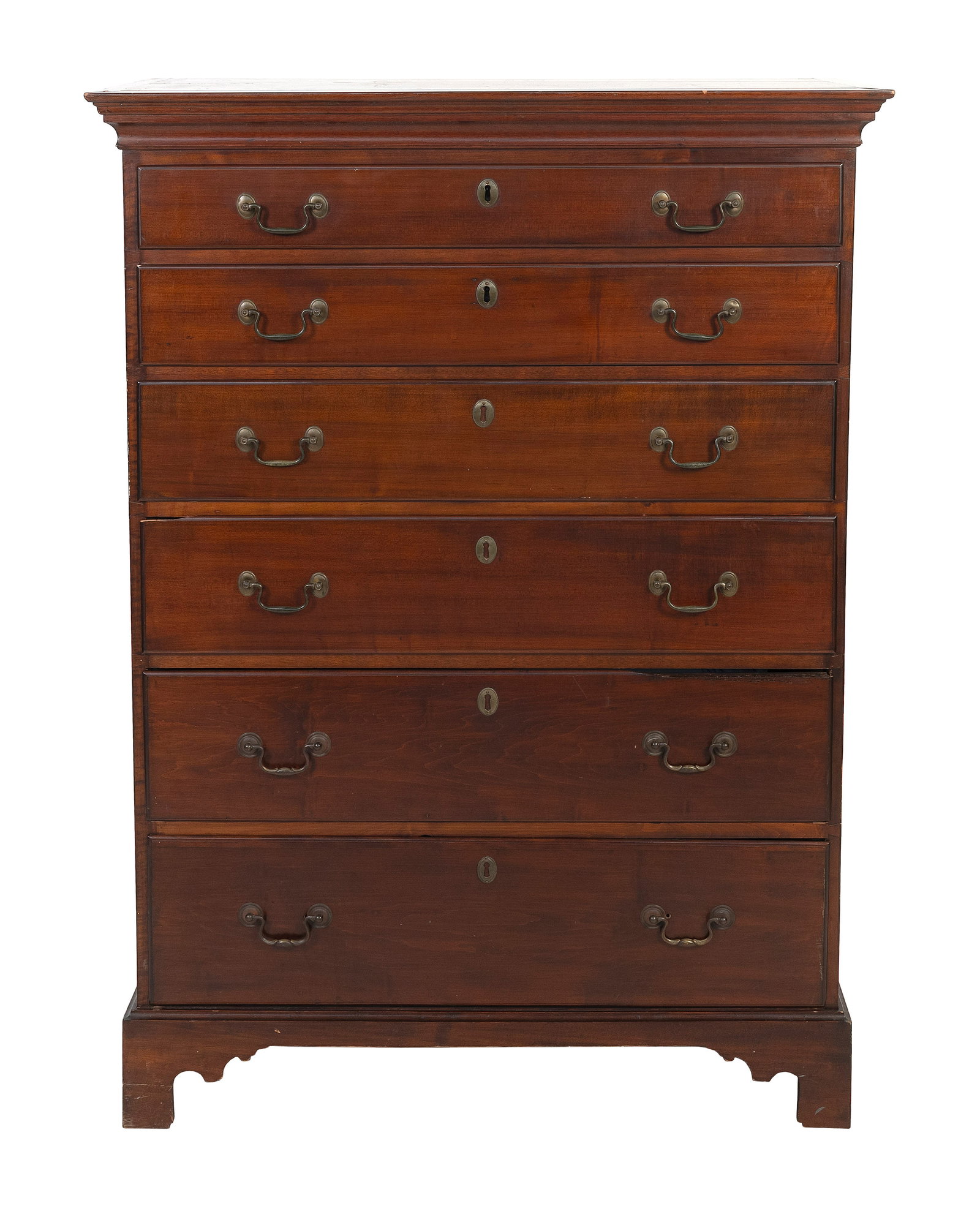 CHIPPENDALE MAPLE AND TIGER MAPLE TALL CHEST Late 18th Century (1 of 1)