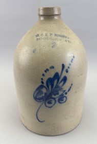 NORTON TWO-GALLON STONEWARE JUG 19th Century Height 14".