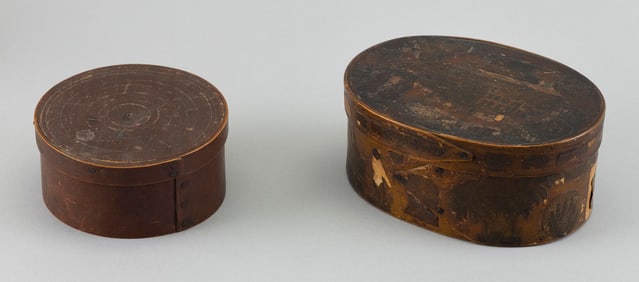 TWO WOODEN PANTRY BOXES 19th Century