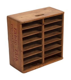 "TABLE TALK PASTRY COMPANY INC." PIE RACK 20th Century Height 22.5". Width 22.5". Depth 11".