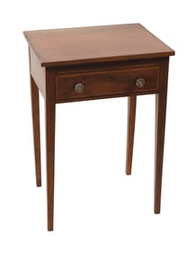 HEPPLEWHITE ONE-DRAWER STAND 19th Century Height 29.5". Width 21". Depth 17.25".