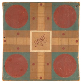 PARCHEESI GAME BOARD 20th Century 18.5" x 18.5".