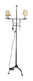 WROUGHT IRON FLOOR LAMP 20th Century Height 62".
