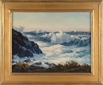 ALFRED RUSSEL FULLER (Maine/California, 1899-1980), "Fresh Breeze"., Oil on canvas, 18" x 24".
