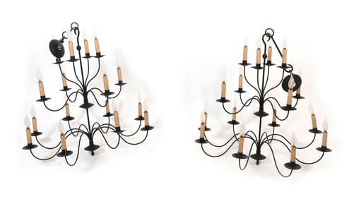 PAIR OF CHANDELIERS Contemporary Heights 34".