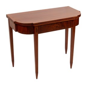 FEDERAL CARD TABLE Early 19th Century Height 29.5". Width 36". Depth 17.5".